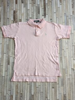 Polo Ralph Lauren Vintage Kids 18 Green Tag 100% Cotton Pink Polo